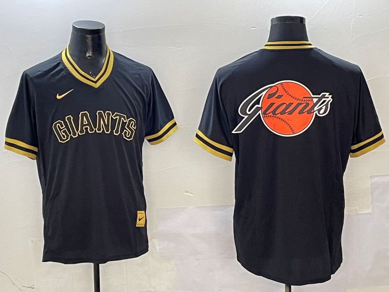 Men San Francisco Giants Blank Black Gold Game 2025 Nike MLB Jersey style 2